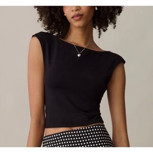 Few Moda o.p.t Linnea Open Back Crop Top Black Size XS